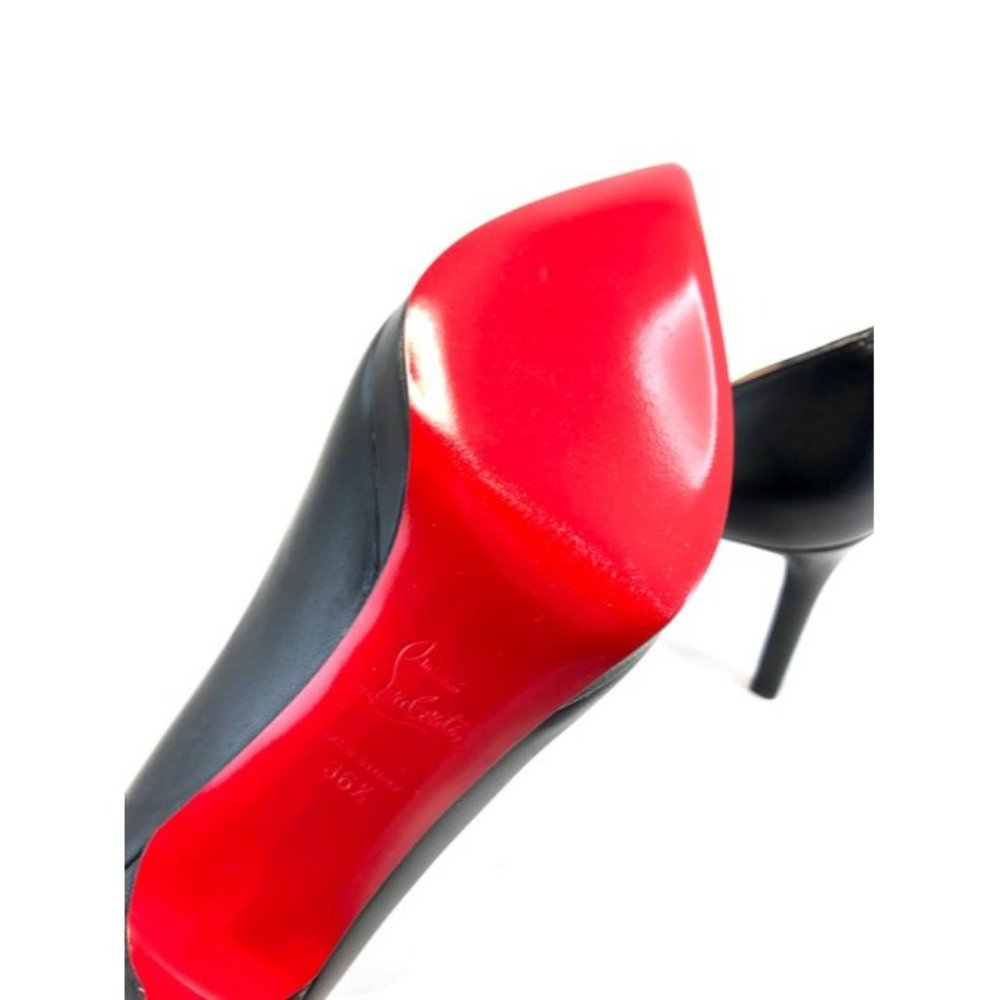 CHRISTIAN LOUBOUTIN Black Pigalle 100mm Leather Platform Pumps Heels - Picture 8 of 10